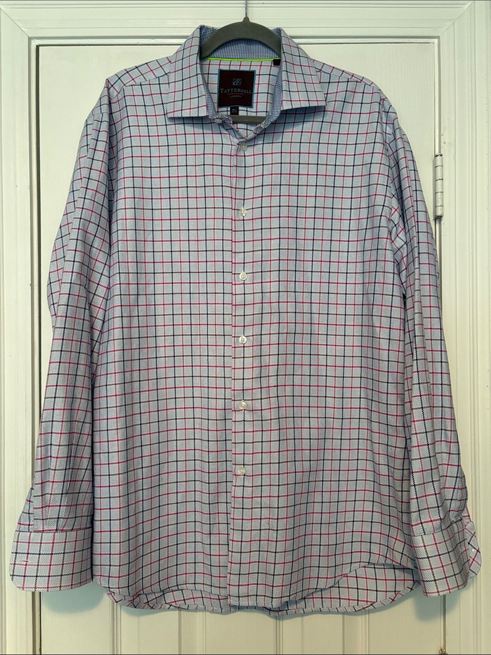 Tattersall London Dress Shirt Tattersall Check Windowpane Preppy Heritage 16.5